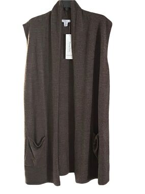 Hampshire Studio Cardigan Sweater Open Sleeveless Women’s 2X NWT